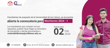 CONVOCATORIA DE MONITORES PARA EL PERIODO 2024-1